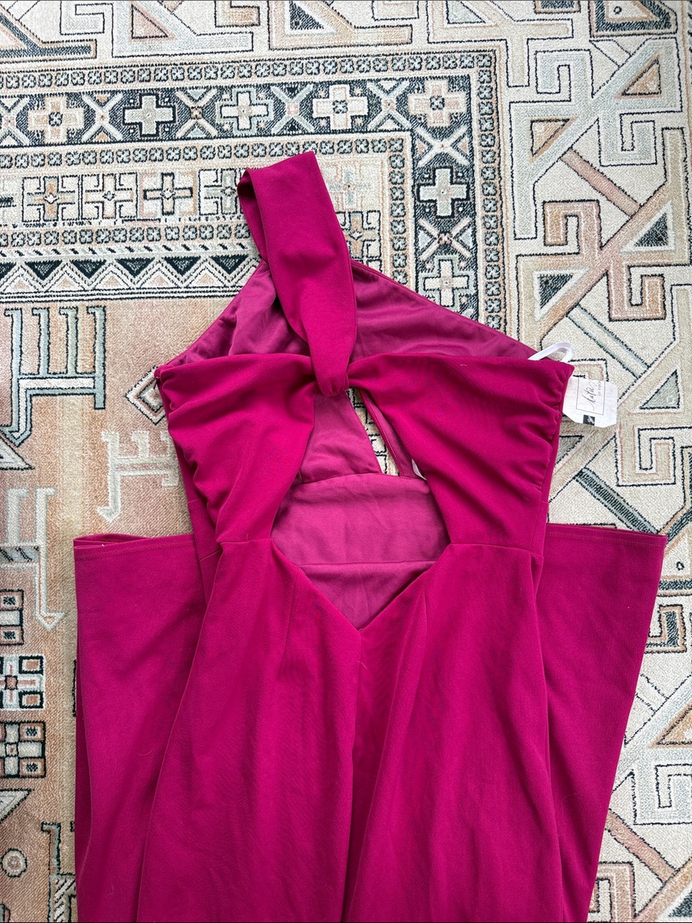Katie May Edgy Pink Magenta Fuchsia One-Shoulder Maxi Dress NWT, L - Picture 4 of 7